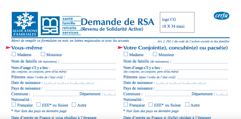 Demande de RSA
