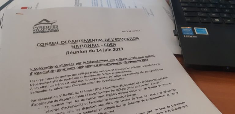 Conseil départemental de l’Education nationale : contre les subventions exponentielles aux collèges privés